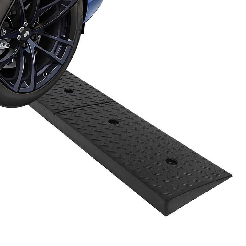 Durable Rubber Kerb Ramp, Heavy Duty Portable Driveway Edge Step Riser, Wheelchair Access, Anti-Slip Grid Surface