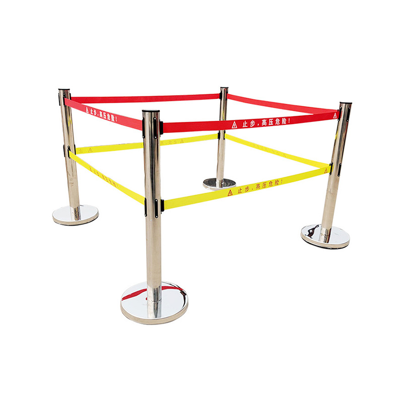 Heavy Duty Stanchion Crowd Control Post Barrier With Retractable Belt