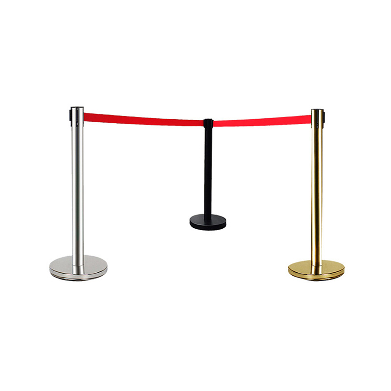 Heavy Duty Stanchion Crowd Control Post Barrier With Retractable Belt